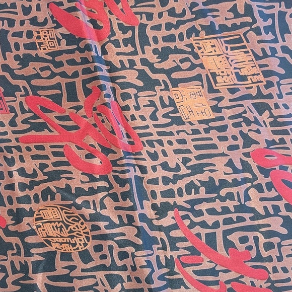 VINTAGE ORIENTAL 100% SILK SCARF! - Picture 3 of 5
